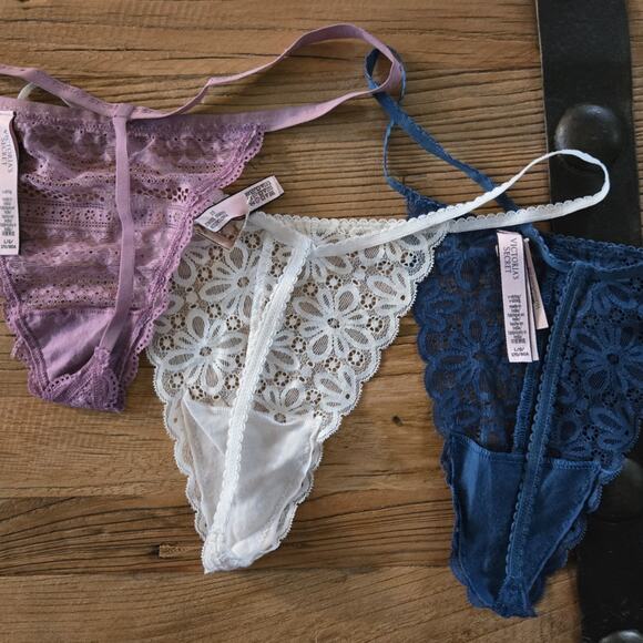 Victoria's Secret V-String Thong 3 piece bundle sz L New - Picture 3 of 4